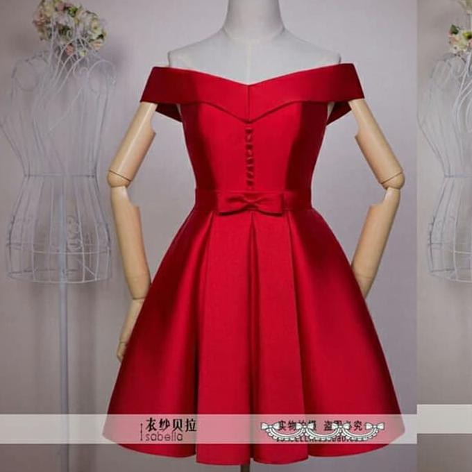 dress wanita/dress remaja casual/dress pesta/dres sabrina - Hitam