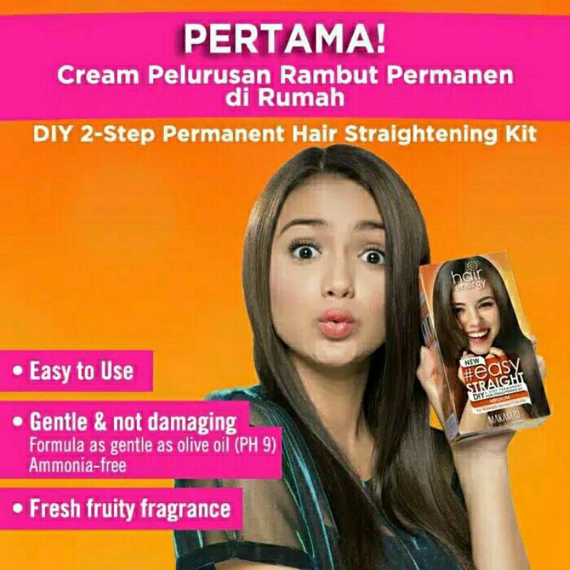 MAKARIZO Easy Straight DIY Kit | Pelurus Rambut EasyStraight l Mild Medium Strong 80ml l 120ml