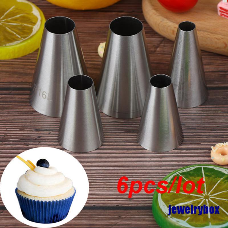 5 Pcs Nozzles Icing Piping Bentuk Bulat Besar Untuk Dekorasi Kue