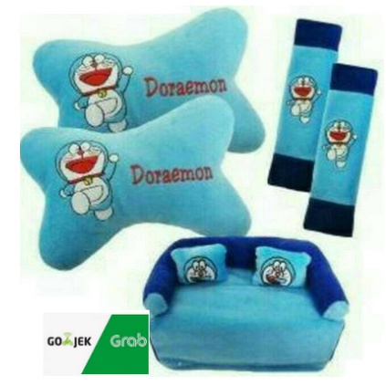 Bantal Mobil 3 in 1 Kartun Sandaran Car Set 3in1 bantalan kepala jok sarung seatbelt