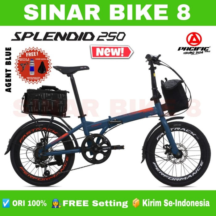 Sepeda Lipat Ukuran  20 Inch PACIFIC SPLENDID 250 Shimano 7 Speed