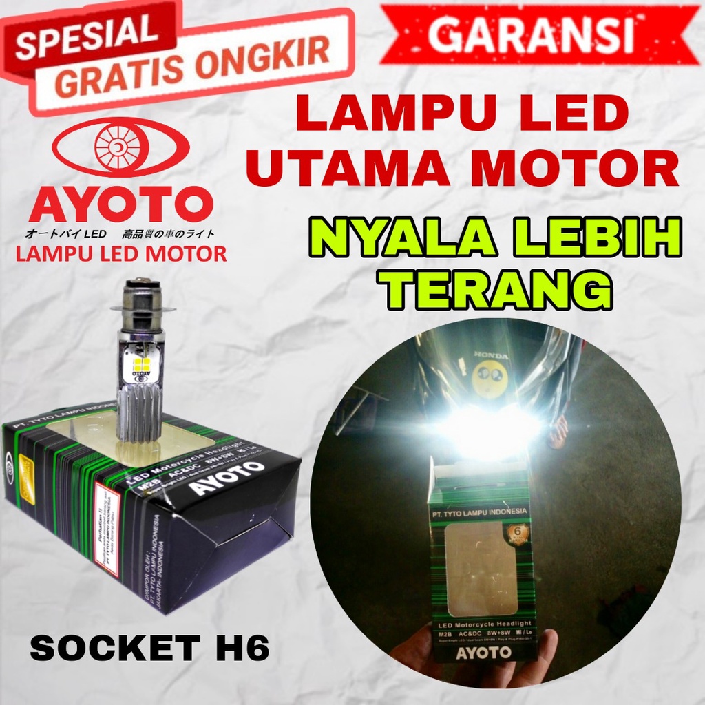 LAMPU LED UTAMA MOTOR BEBEK MATIC / LAMPU LED UTAMA DEPAN AYOTO PNP JAUH DEKAT H6 / LAMPU LED MOTOR 