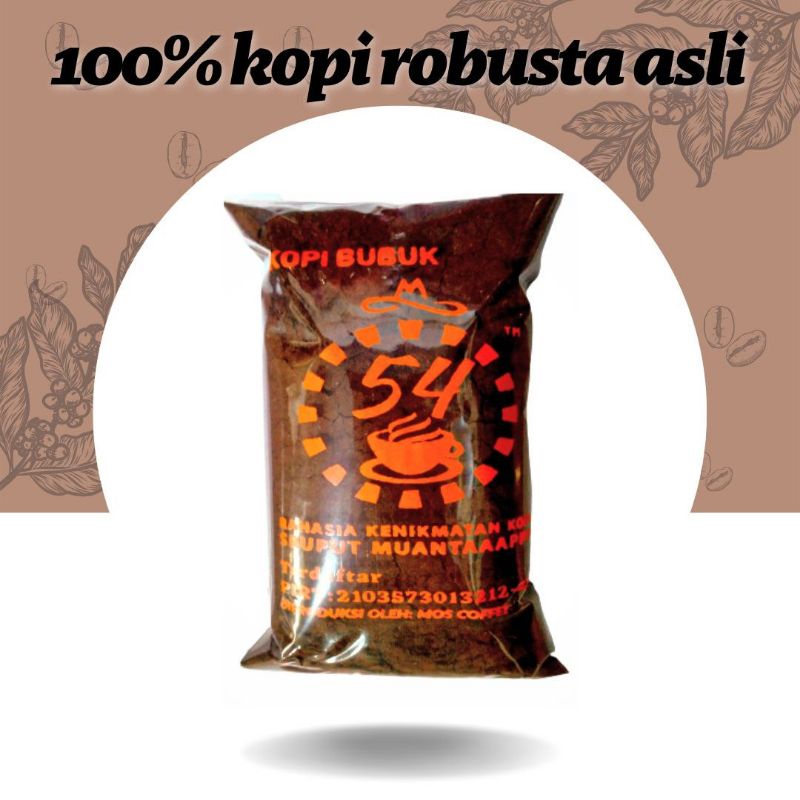 Kopi Tubruk Murni Cap 54 / Lima Empat Asli Dampit 250 Gr Khas Malang Aroma Mantap