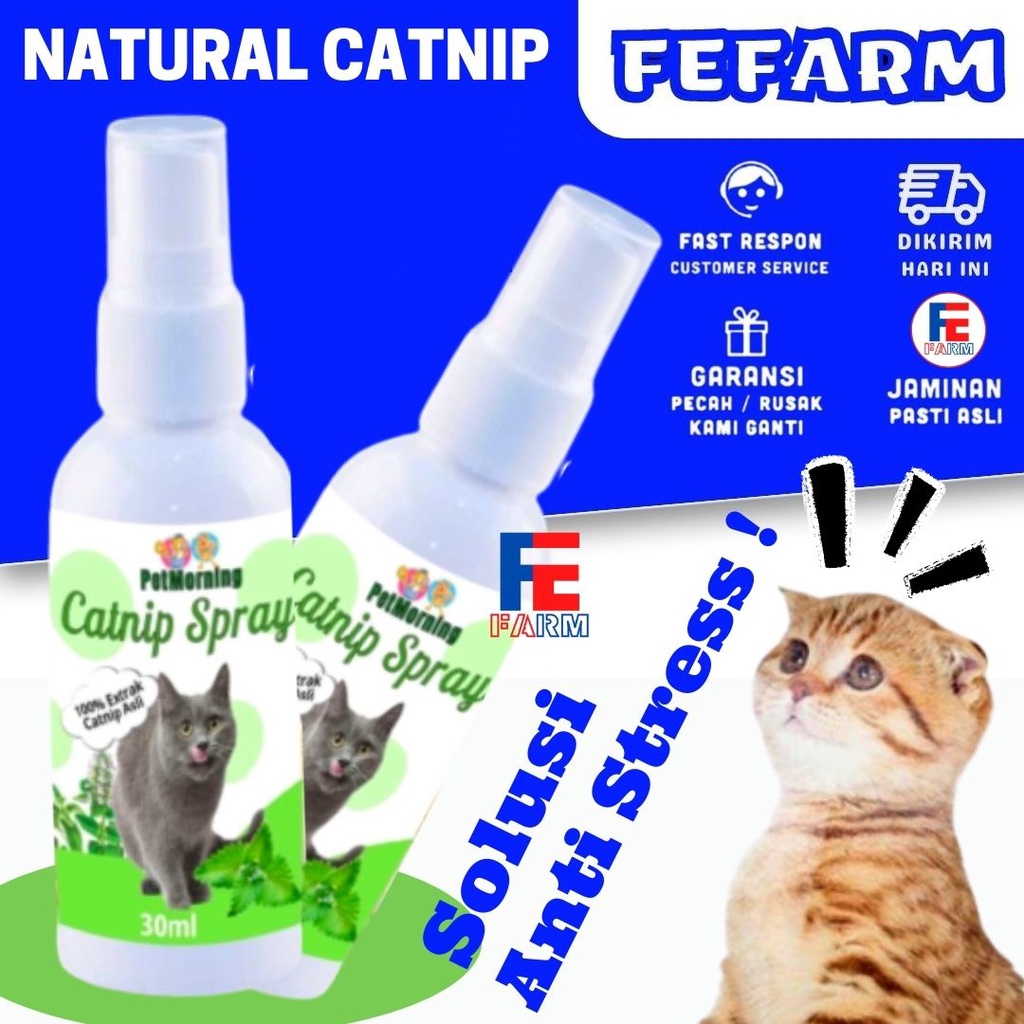 Anti Setress Kucing Catnip Cat Spray Semprot Cair Natural alami Toys Kucing 30ml FEFARM