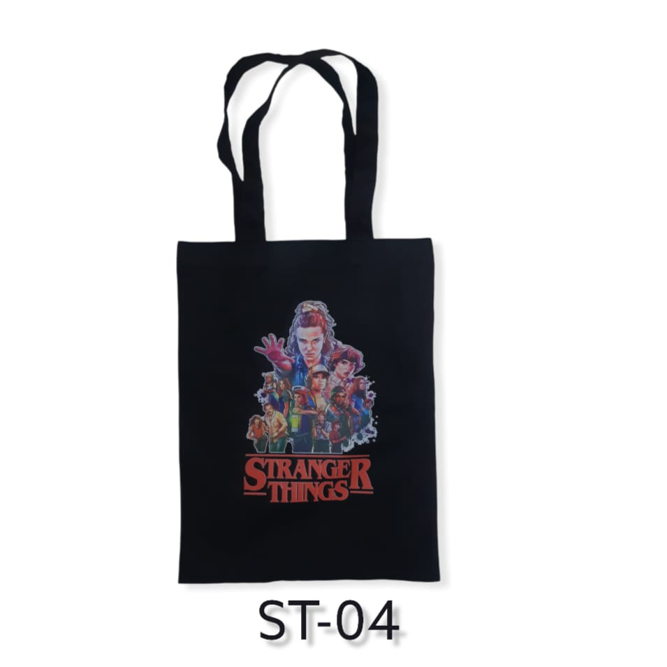 TOTE BAG HITAM - STRANGER THINGS