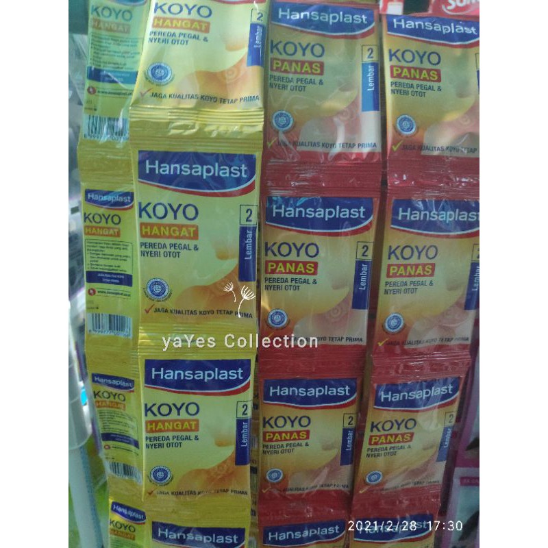 Koyo Hansaplast Hangat Panas Saset 1 PCS Sachet isi 2 lembar Pereda Pegal nyeri otot Kuning Merah