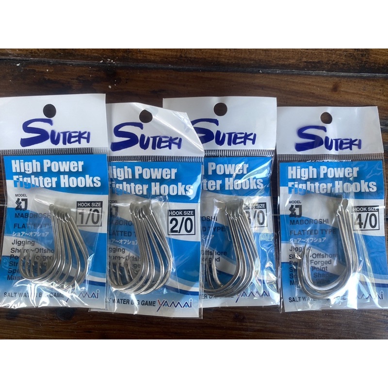 Mata Kail Jigging Live Bait Suteki 1/0 2/0 3/0 4/0 Salt Water Big Game