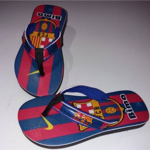 SANDAL CUSTOM NAMA ANAK KARAKTER  BOLA - FREE REQUEST NAMA