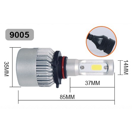 Lampu Mobil LED COB Headlight 8000LM 9005/HB3/H10 S2 Chip 2 PCS