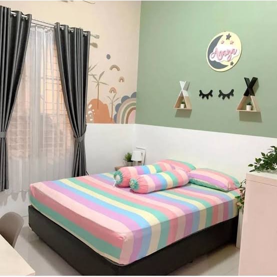 Sprei 180x200 Motif Terbaru Free 2 Sarban 1 Sargul Seprei Bahan Katun Disperse Adem Dan Tidak Luntur