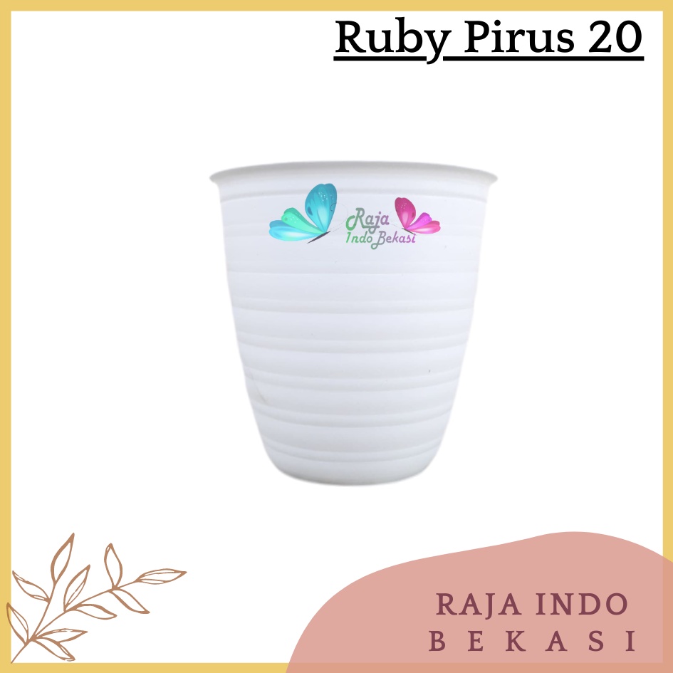 Pot Ruby Pirus 20 Putih - Pot Tawon Tawon Pirus Tirus 15 18 20 21 24 25 30 Cm Putih Hitam Murah