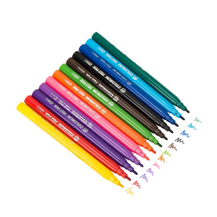 Spidol Warna - Felt Pen 1.0mm 24 Warna - Deli EC10023