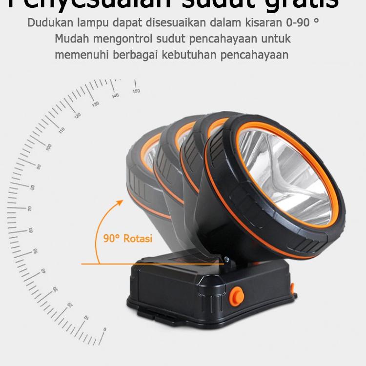LANGSUNG KIRIM.. QYD senter kepala super terang IPx4 Tahan Air Headlamp LED 6000 lumen Q7801