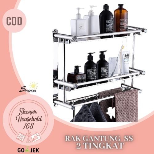 SHENAR, RAK GANTUNG SS 2 TINGKAT STAINLESS RAK KAMAR MANDI  RAK GANTUNG DINDING SERBAGUNA UNIK RAK SS  ROSE OCHID RAK SUSUN SERBAGUNA MULTIFUNGSI - BISA COD