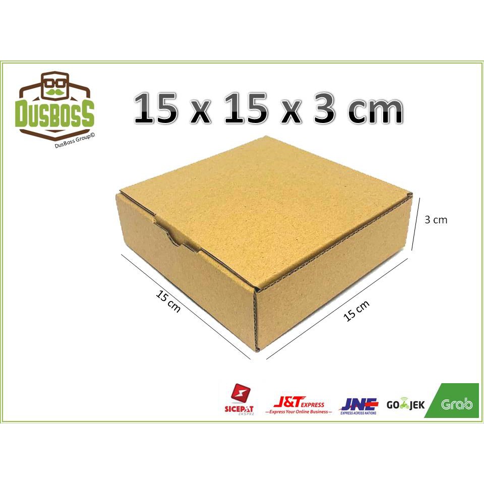 

Kardus 15 x 15 x 3cm Die Cut kotak aksesoris-dll model box pizza