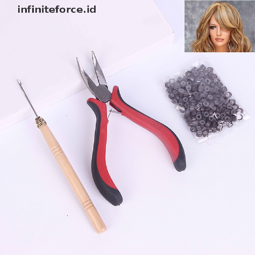 (Infiniteforce.Id) 200pcs / Set Cincin Mikro Silikon Untuk Extension Rambut