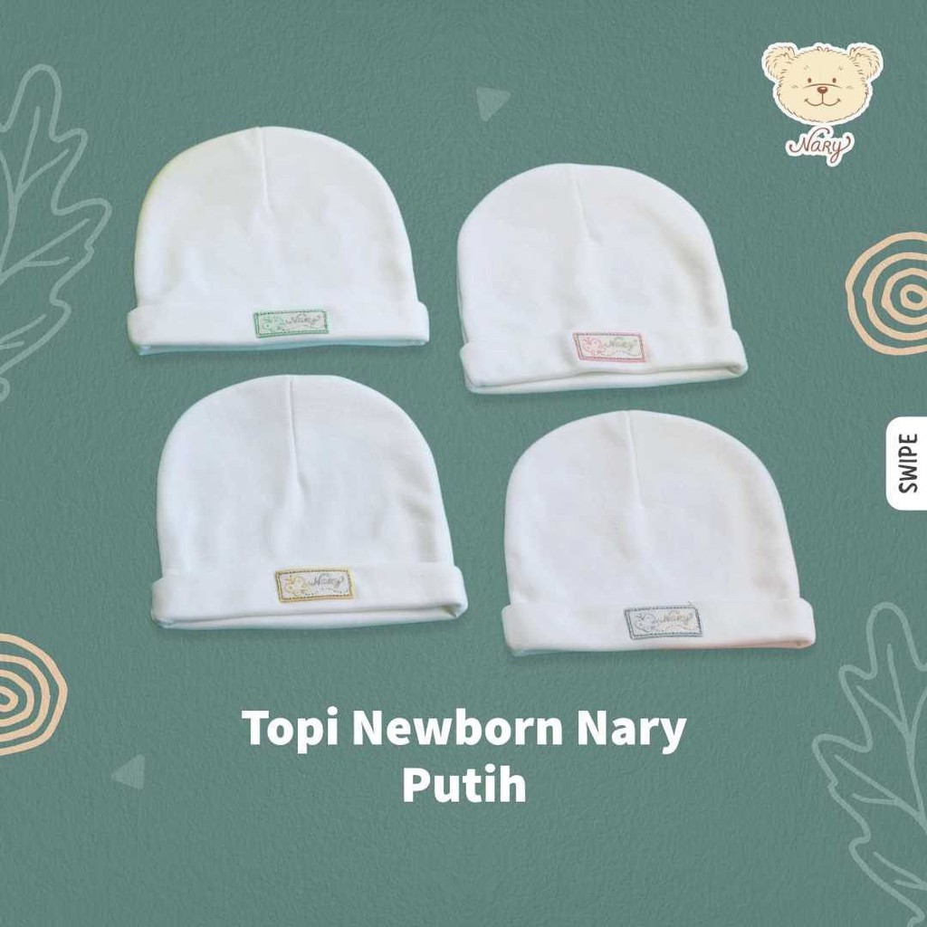 Nary Bayi Topi Newborn Warna Putih &amp; Soft