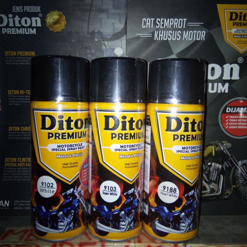 DITON PREMIUM varian PUTIH/WHITE,SUPER WHITE,PEARL WHITE CREAM SCOOPY LIGHT IVORY Cat Semprot /Pilox
