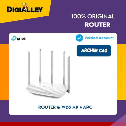 Wireless Router TP Link ARCHER C60 AC1350 - TPLink ARCHER C60 AC 1350 Wifi Router