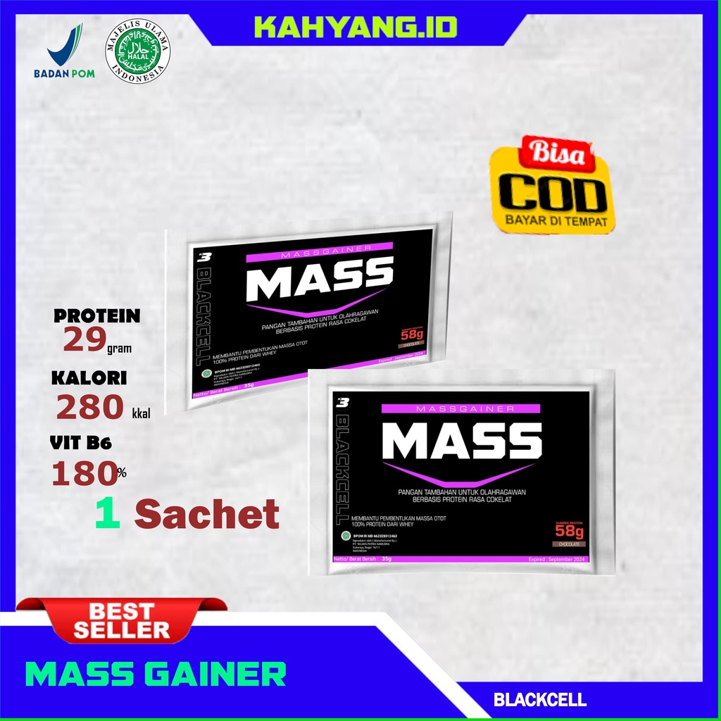 BLACKCELL SUPLEMEN FITNESS  MASS GAINER KEMASAN SACHET