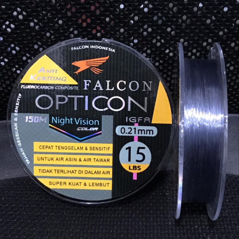 Senar pancing anti keriting IGFA Falcon Opticon 0.21mm 15lbs Cepat tenggelam 150meter