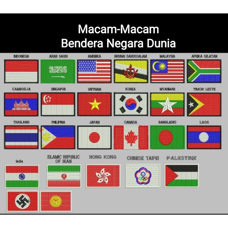 bordir bendera / bordir emblem / bordir custom