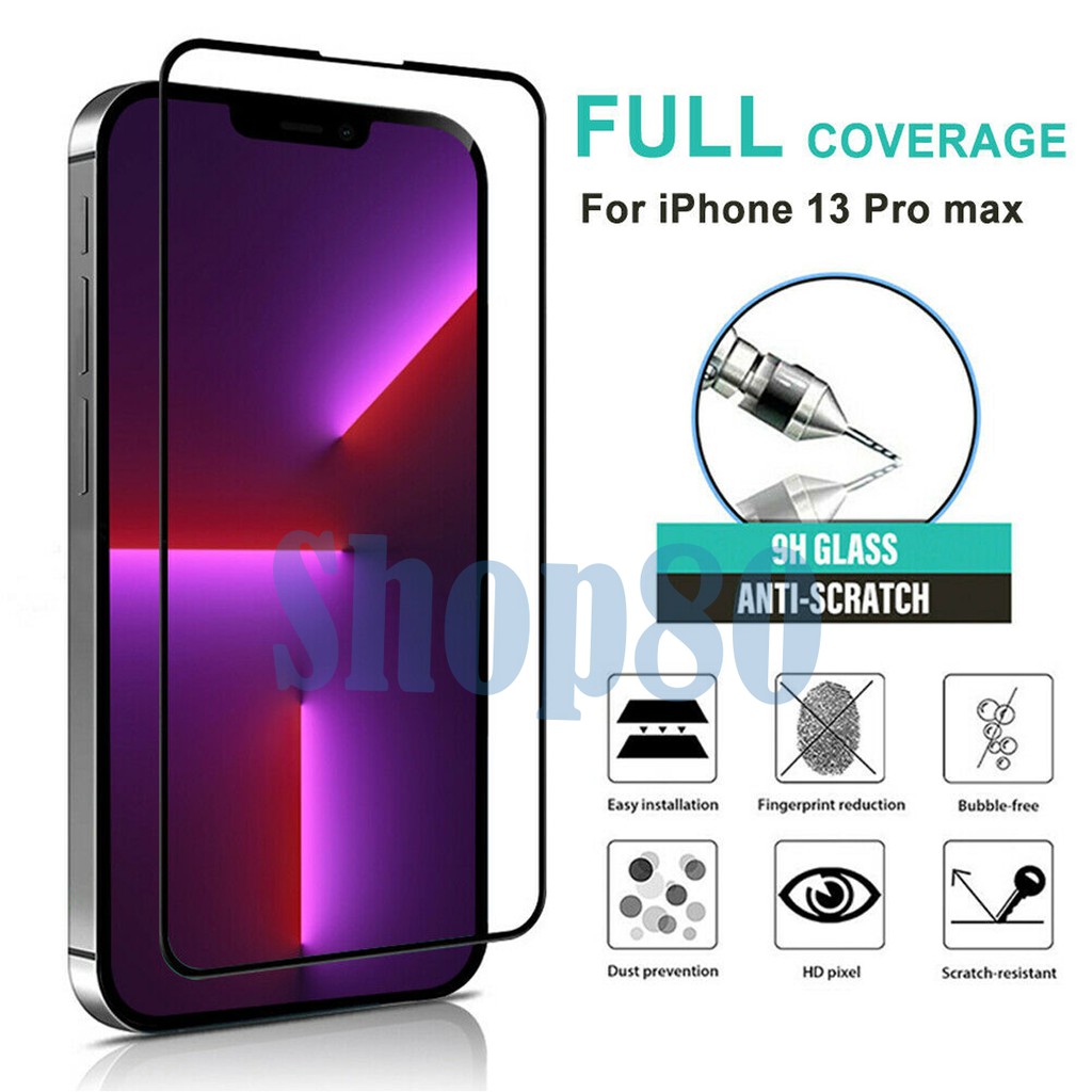 iPhone 13 Mini Pro Max  Tempered Glass Screen Guard Full Cover Lem 9D 10D