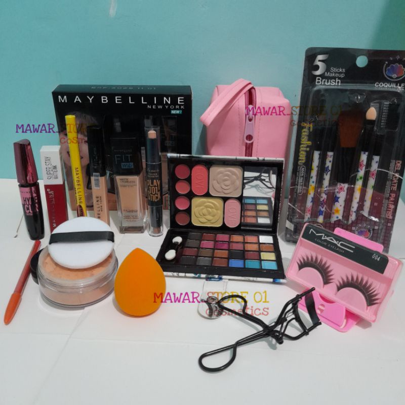 Paket Kosmetik Maybelline Fit Me Super Lengkap 13 In 1 / Paket Kosmetik Fit Me
