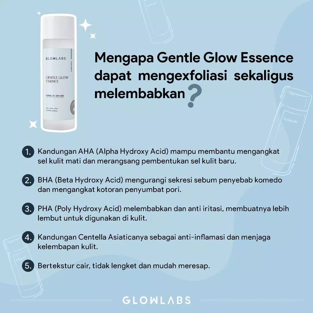 Glowlabs Gentle Glow Essence (AHA, BHA, PHA + Centella Asiatica - Gentle Exfoliator)