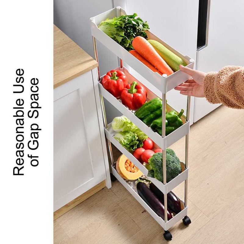 Rak Dapur Susun Laci Penyimpanan Tingkat Roda Kitchen Storage Rack