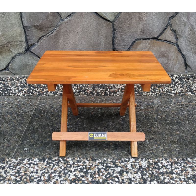 Rehal/ Dampar/ Rekal/ Meja Ngaji/ Meja TPQ/ Meja Lipat Kayu Pinus & Kayu Jati Ukuran 40 Cm