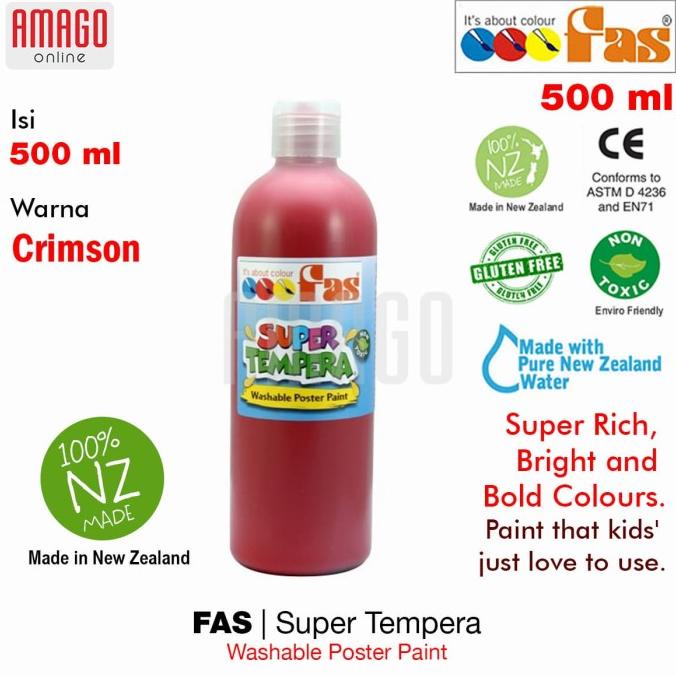 

Fas - Super Tempera Washable Poster Paint - 500 Ml - Crimson - 021