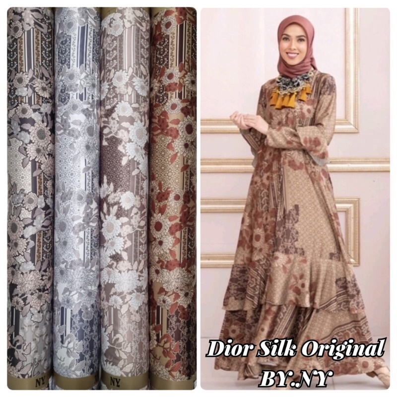 Kain diorsilky | kain silk | kain mengkilat | motif wearing klamby | kain original