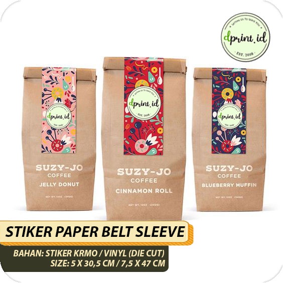 

Paper Label Sleeve Sticker Segel Panjang Paper Belt Custome Vinyl / Kromo