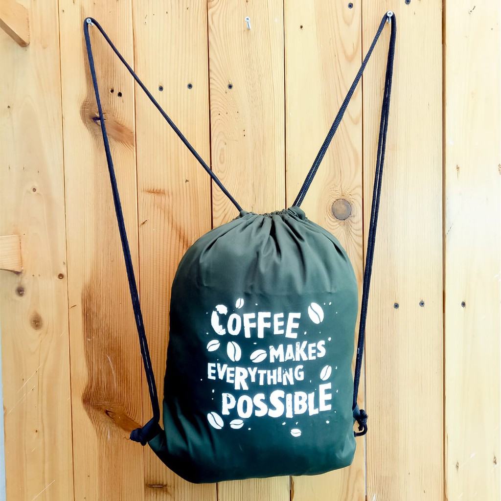 STRINGBAG TAS RANSEL SERUT SABLON COFFEE MAKES |bahan drill halus premium