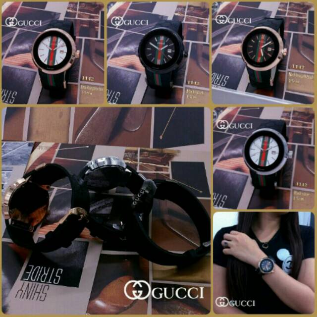 Jam wanita Gucci rubber P-1142