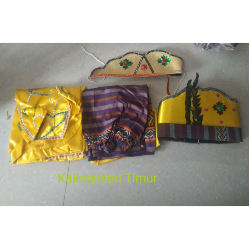 Setelan Couple Baju Adat Anak Kalimantan Timur Usia TK, SD, SMP - Baju Couple Adat Anak KalTim