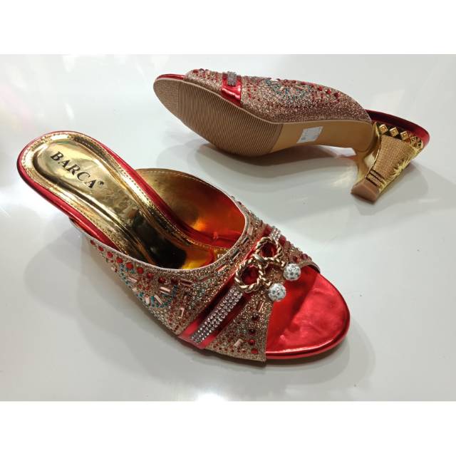 Sandal Pesta Wanita/Sandal Kebaya/Merek Barca/Sandal nyaman dipakai/Harga Murah/Sandal hak 5 cm