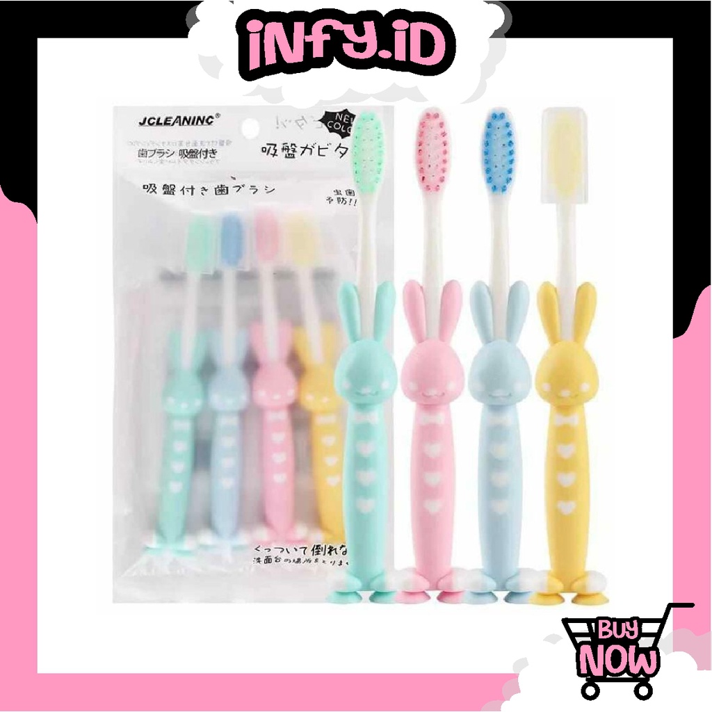 INFY - R617 Set Sikat Gigi anak Motif Animal Lucu 4pcs MURAH - Set 4pcs Kids Animal Toothbrush Colorfull