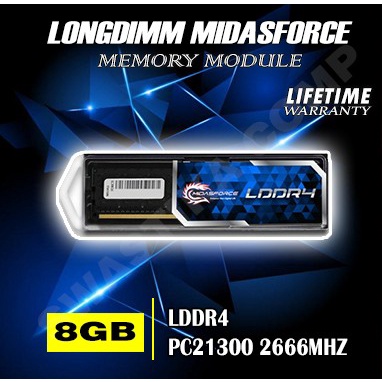 MEMORY RAM Midasforce DDR4 8GB (1x8GB) PC-2666Mhz/3200Mhz