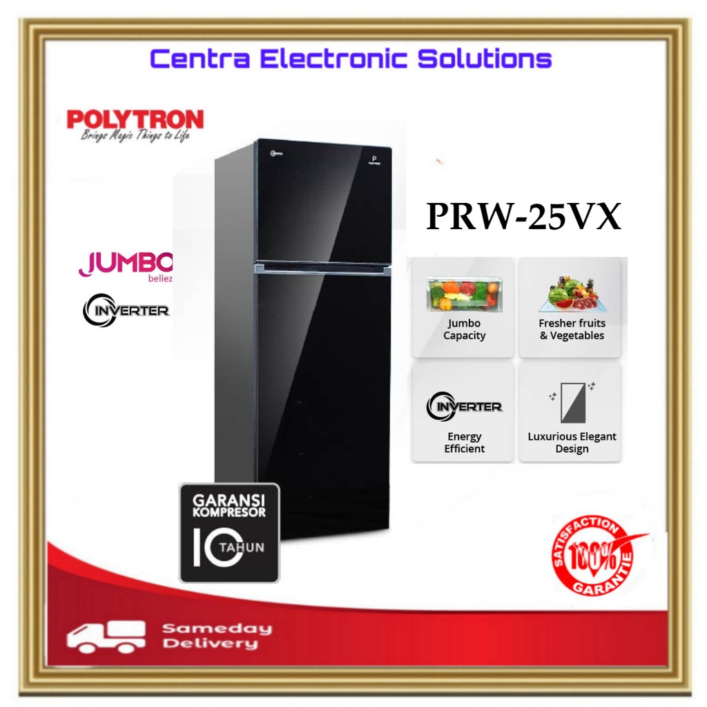 Polytron Kulkas 2 Pintu PRW-25VX / PRW 25 VX Inverter
