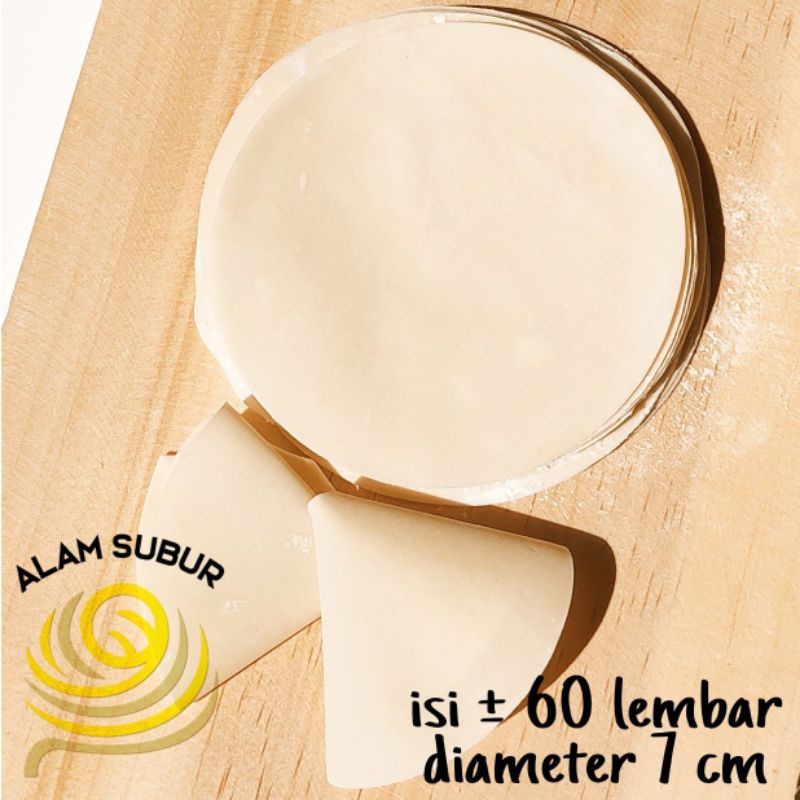 

Kulit dimsum tipis lembut. Diameter 7cm. 60 lembar