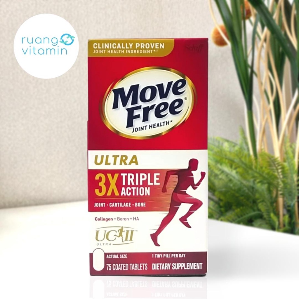 SCHIFF Move Free Joint Health Ultra Triple Action Collagen + Boron + HA (75 Tablets)