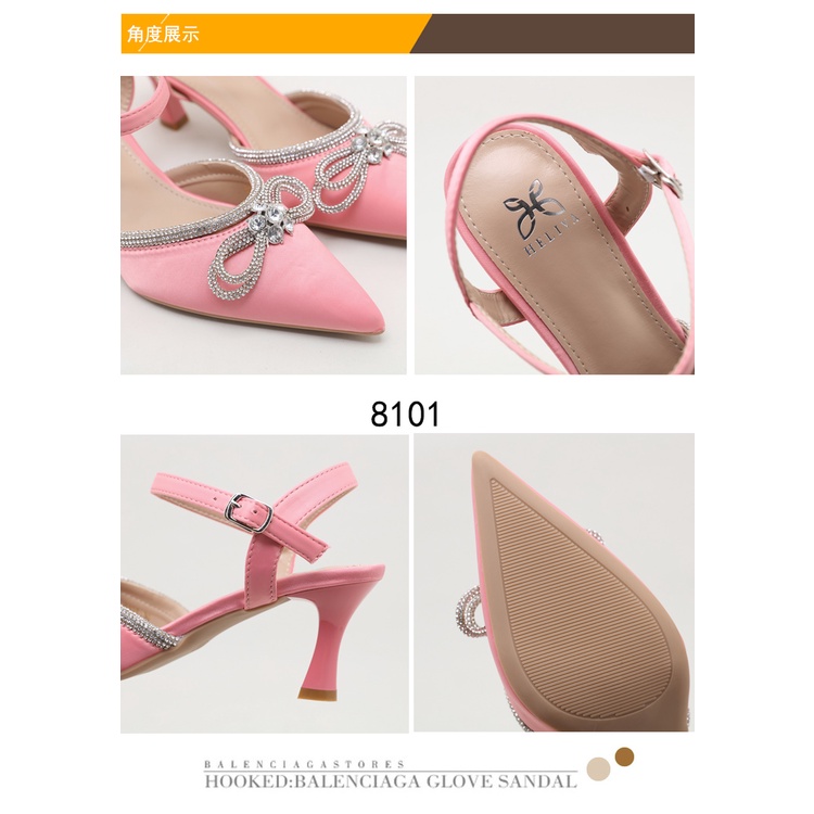 HELIVA KELIN High Heels 6,5cm Ankle Warp Gesper Bahan Satin Halus 8101 Original Brand