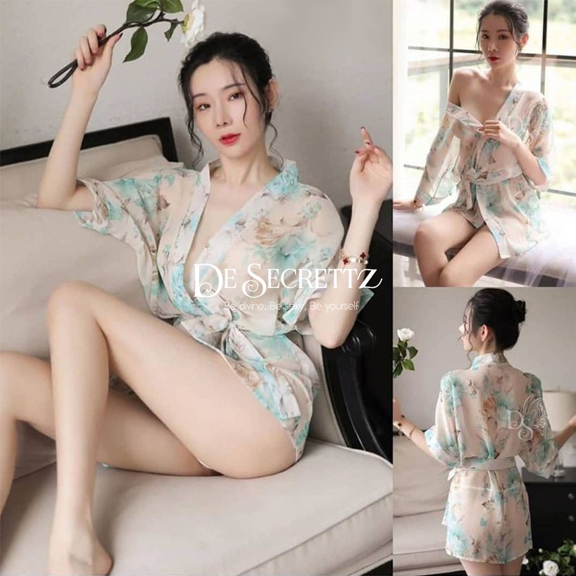 DeSecrettz HARUKA Baju Tidur Wanita Dewasa Sexy Model Bathrobe, Lingerie Sexy, G string, Baju Haram Sexy, Baju Tidur Sexy, Baju Dinas Malam