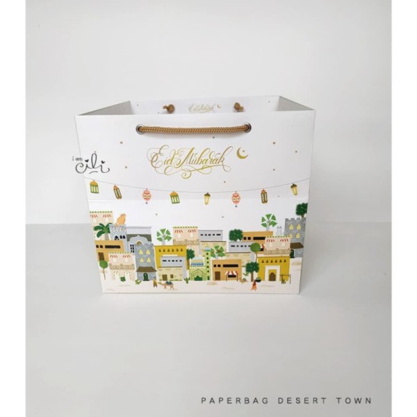 

(TERLARIS) PAPERBAG DESERT TOWN PaperBag lebaran idul fitri hari raya 24x24x21