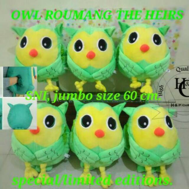 

Boneka owl hijau stabilo