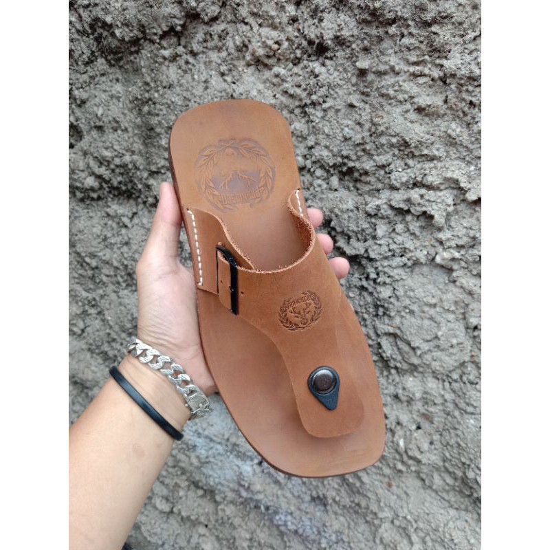 sandal japit gesper bahan full kulit sandal pria terbaru sandal berkulit sandal gesper