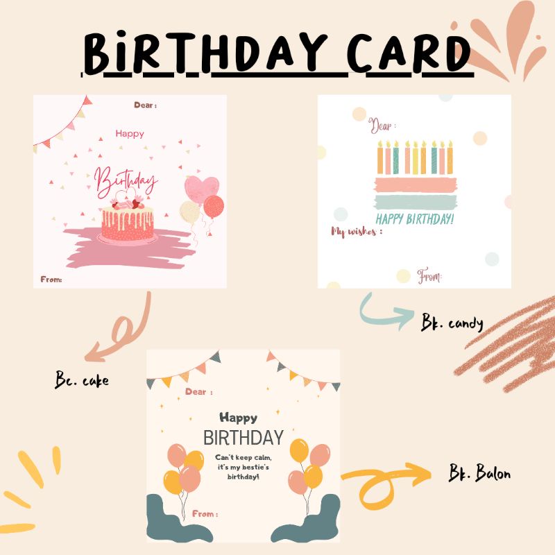 KARTU BIRTHDAY ULTAH ULANG TAHUN, HANG TAG GREETING CARD BIRTHDAY CARD [READY]