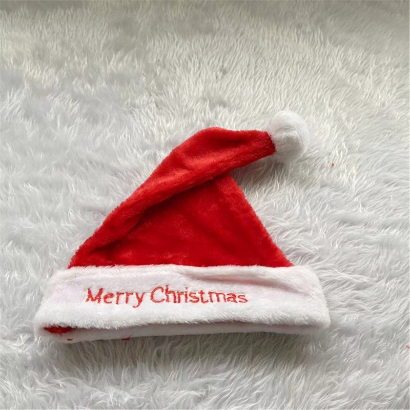 Topi Santa Bahan Plush Untuk Properti Pesta Natal